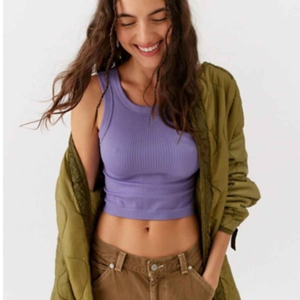 Urban Outfitters Purple Ribbed Crop Top, Size M